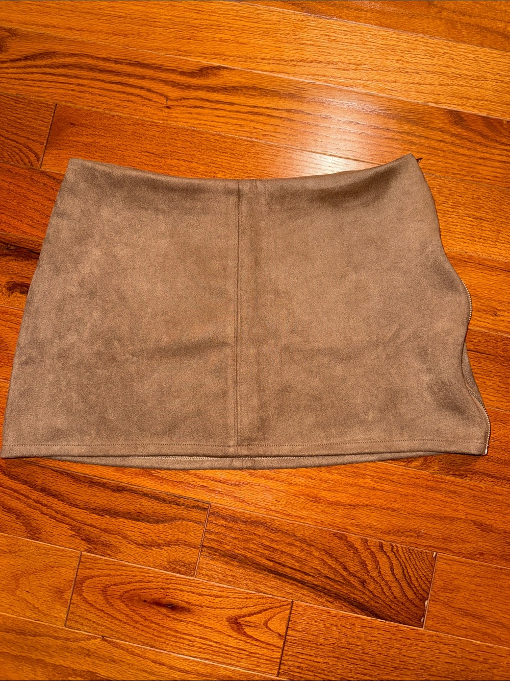 Sincerely Jules brown Faux Suede Mini Skirt L